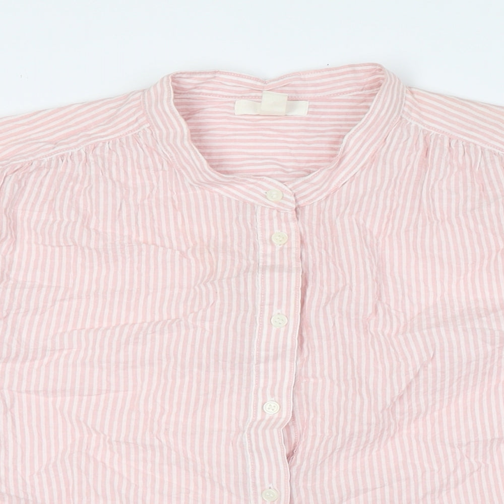 Womens UK Size 6 H&M Pink Basic Button-Up