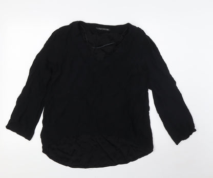 Womens UK Size M Zara Black Basic Blouse