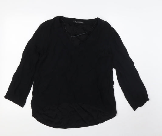 Womens UK Size M Zara Black Basic Blouse