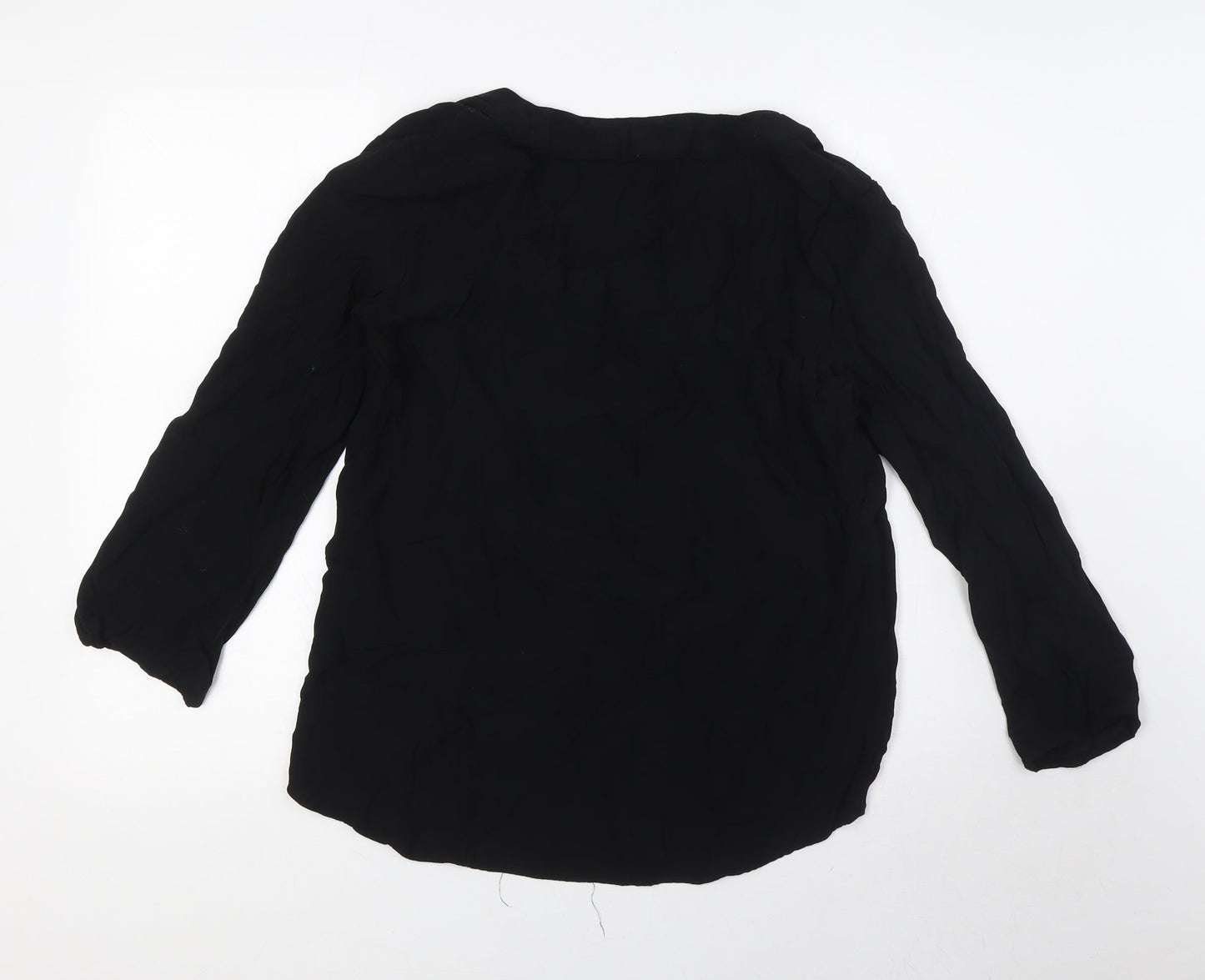 Womens UK Size M Zara Black Basic Blouse
