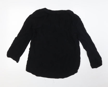 Womens UK Size M Zara Black Basic Blouse