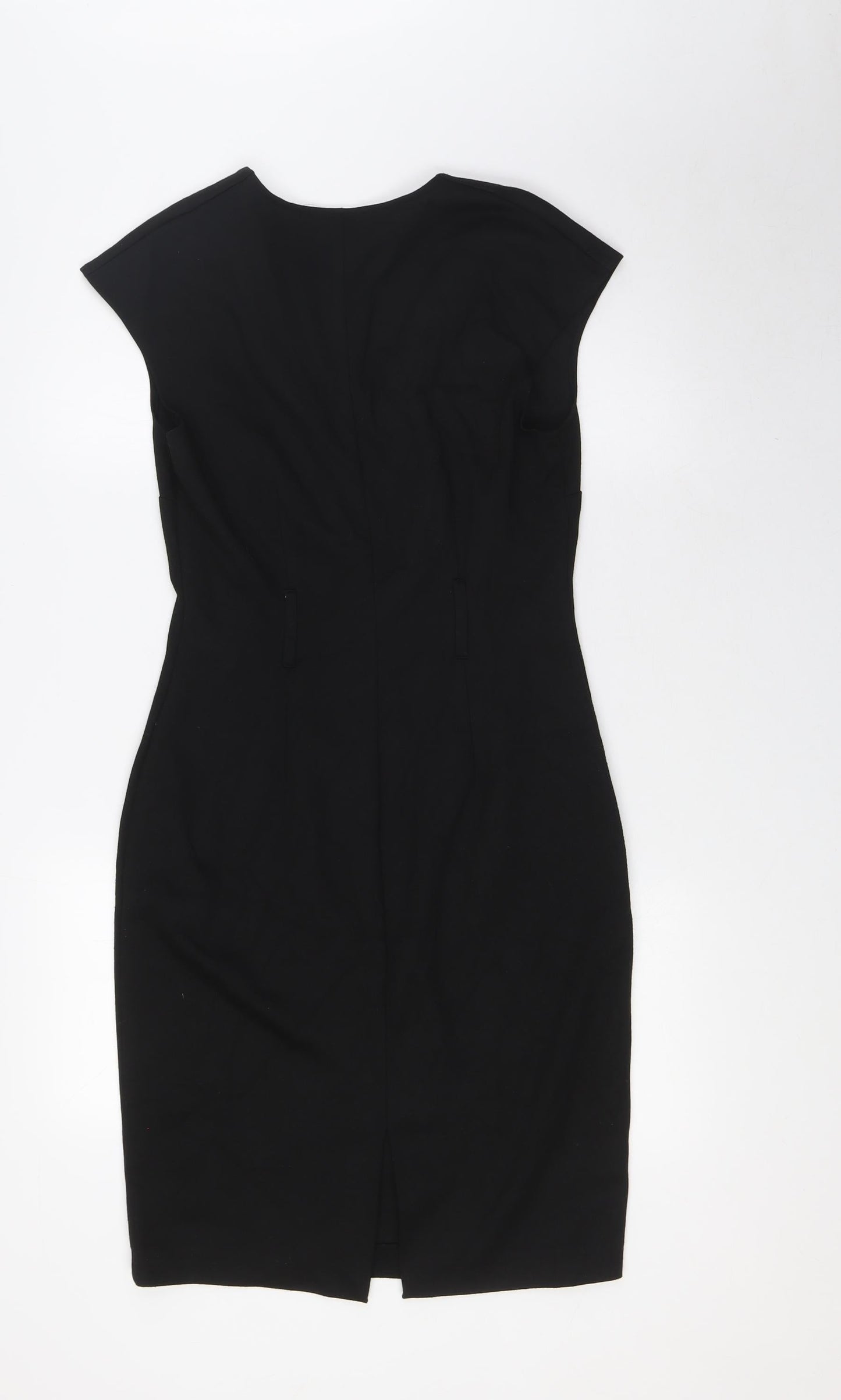 Femme Womens Black Polyester Pencil Dress Size 10 V-Neck