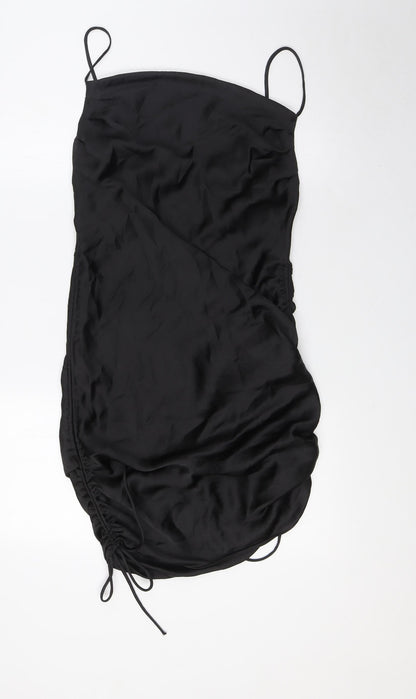 Zara Womens Black Polyester A-Line Size S Cowl Neck