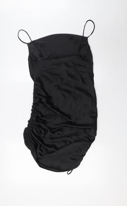 Zara Womens Black Polyester A-Line Size S Cowl Neck
