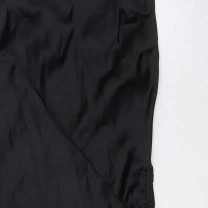 Zara Womens Black Polyester A-Line Size S Cowl Neck