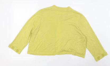 Womens UK Size 18 Marks and Spencer Green Cardigan Jumper