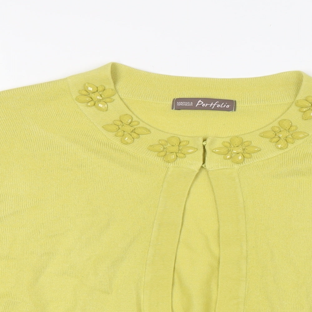 Womens UK Size 18 Marks and Spencer Green Cardigan Jumper