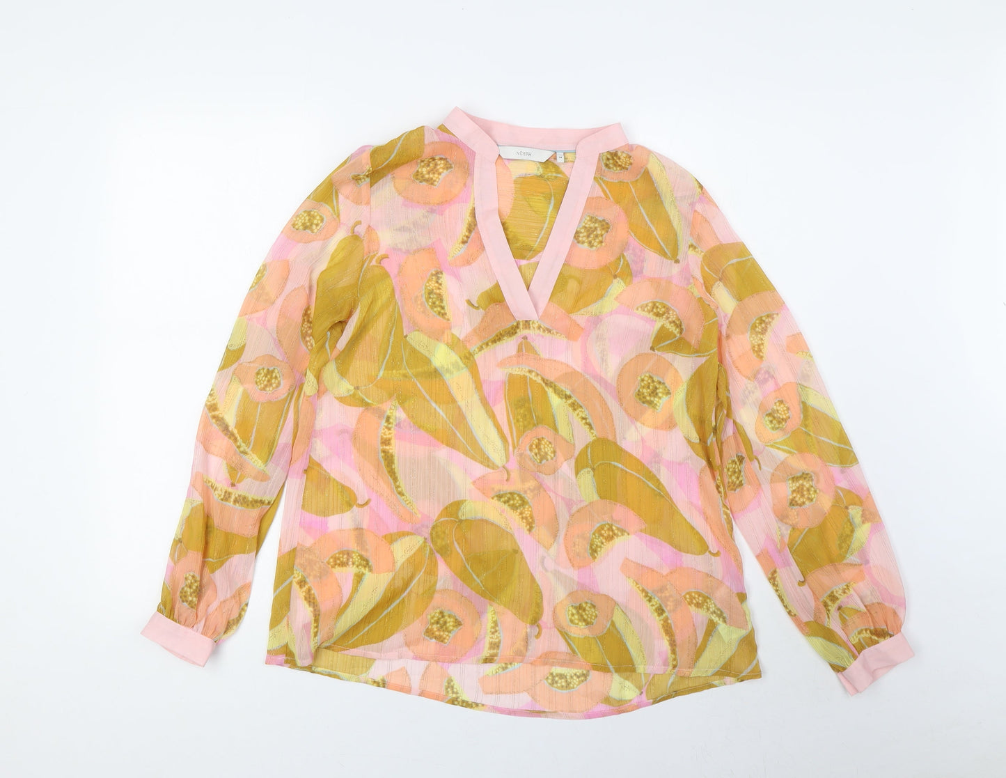 Womens UK Size 6 Numph Multicoloured Basic Blouse