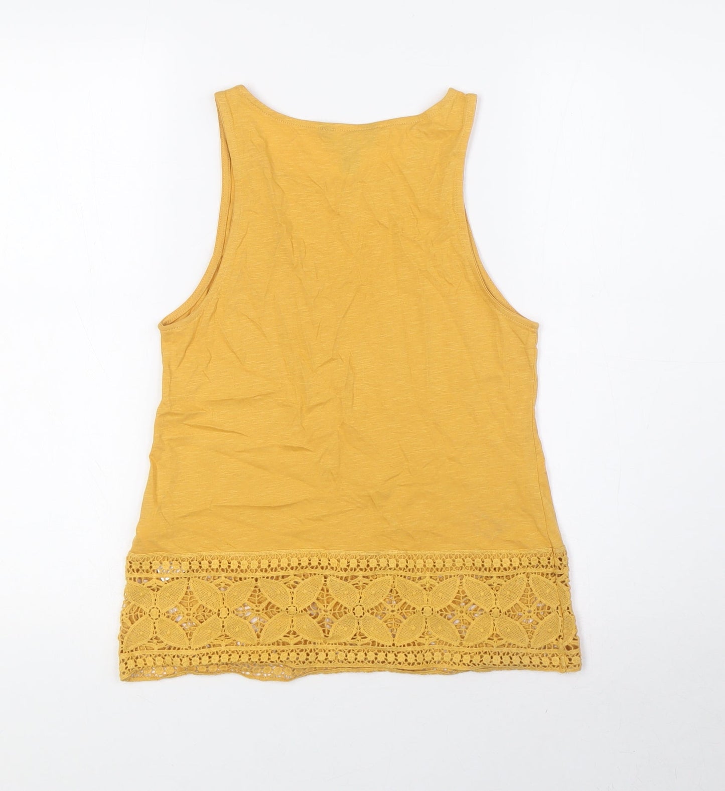 Womens UK Size 6 New Look Yellow Basic Tank