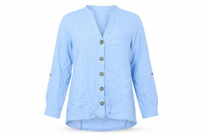 Womens UK Size 12 Wallis Blue Basic Button-Up