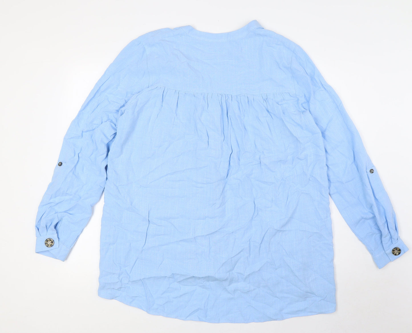 Womens UK Size 12 Wallis Blue Basic Button-Up