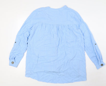 Womens UK Size 12 Wallis Blue Basic Button-Up