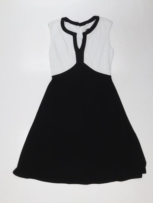 Principles Womens Black Polyester A-Line Size 8 Sweetheart