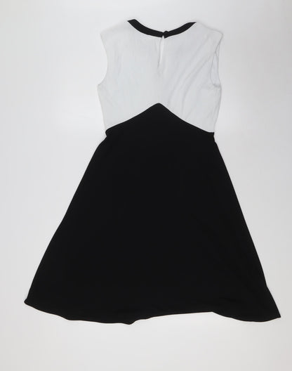 Principles Womens Black Polyester A-Line Size 8 Sweetheart