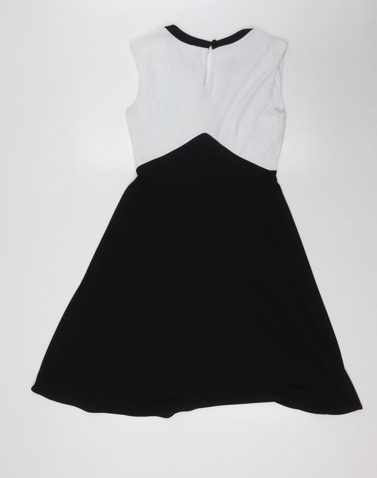 Principles Womens Black Polyester A-Line Size 8 Sweetheart