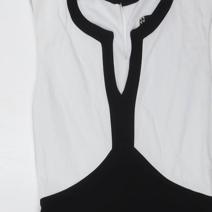 Principles Womens Black Polyester A-Line Size 8 Sweetheart