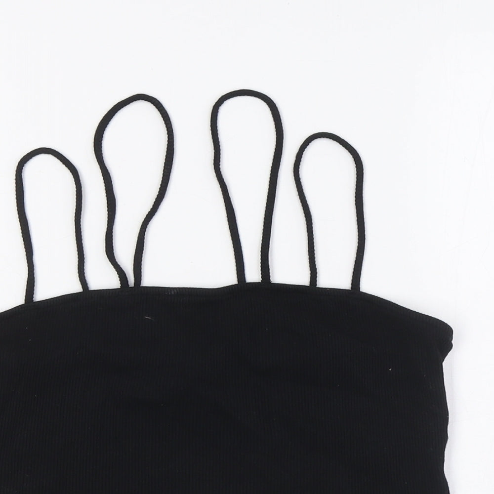 Womens UK Size S Topshop Black Cropped Tank