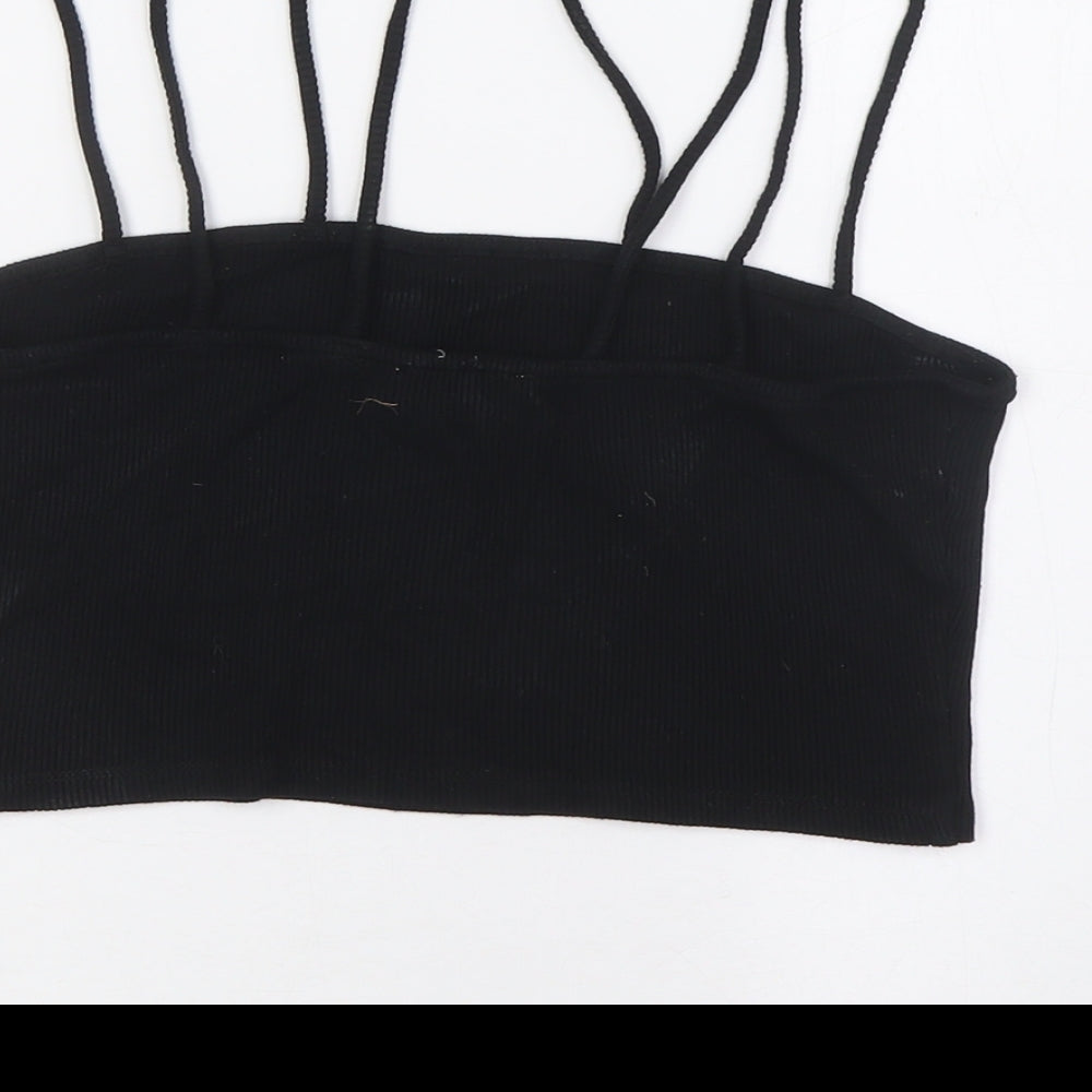 Womens UK Size S Topshop Black Cropped Tank