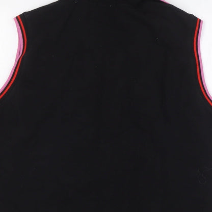 GOLFINO Womens Black Modal Basic Polo Size 18 Collared Button