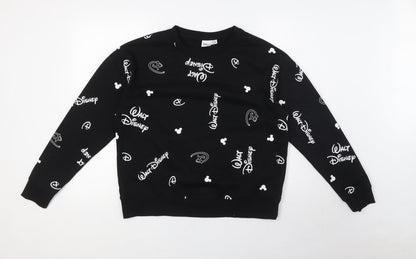 Womens UK Size S Disney Black Pullover Sweatshirt