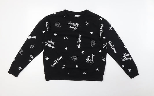 Womens UK Size S Disney Black Pullover Sweatshirt