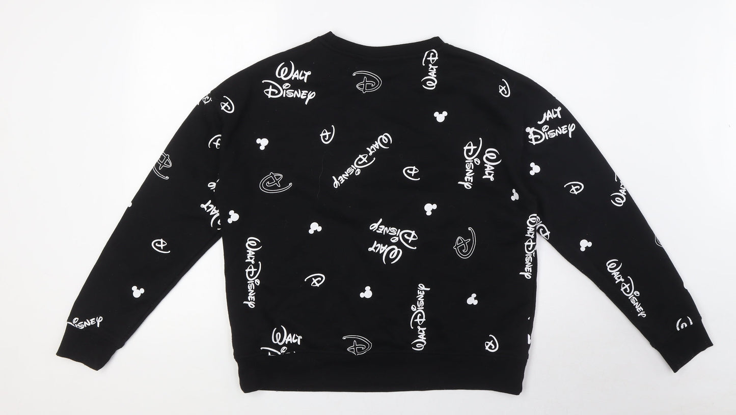 Womens UK Size S Disney Black Pullover Sweatshirt
