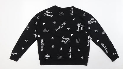 Womens UK Size S Disney Black Pullover Sweatshirt