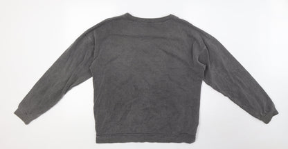 PRETTYLITTLETHING Womens Grey Cotton Pullover Sweatshirt Size XS