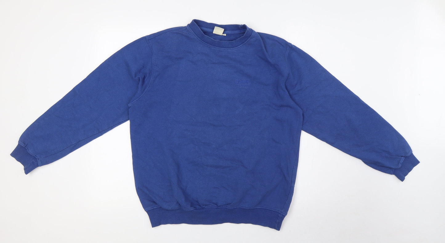 Cotton Traders Womens Blue Cotton Pullover Sweatshirt Size S