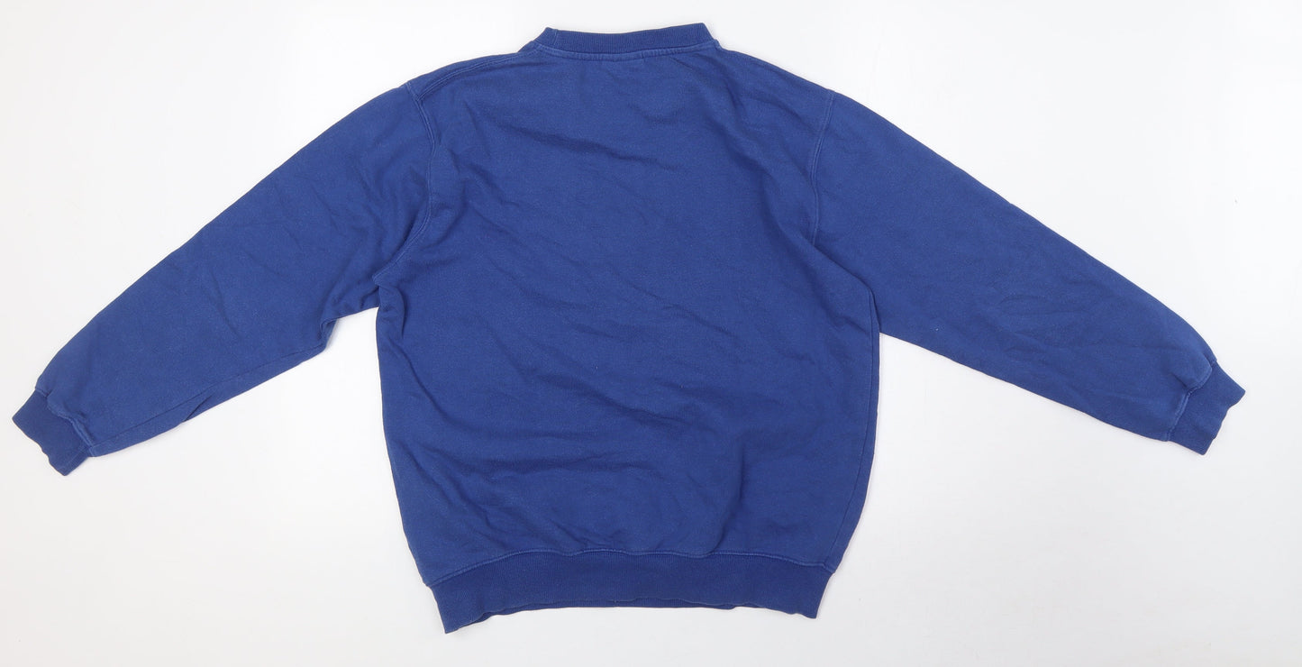 Cotton Traders Womens Blue Cotton Pullover Sweatshirt Size S