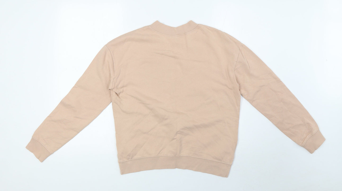 Divided Womens Pink Cotton Pullover Sweatshirt Size S