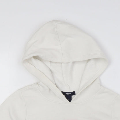 Gap Body Girls White Cotton Pullover Hoodie Size 8-9 Years Pullover