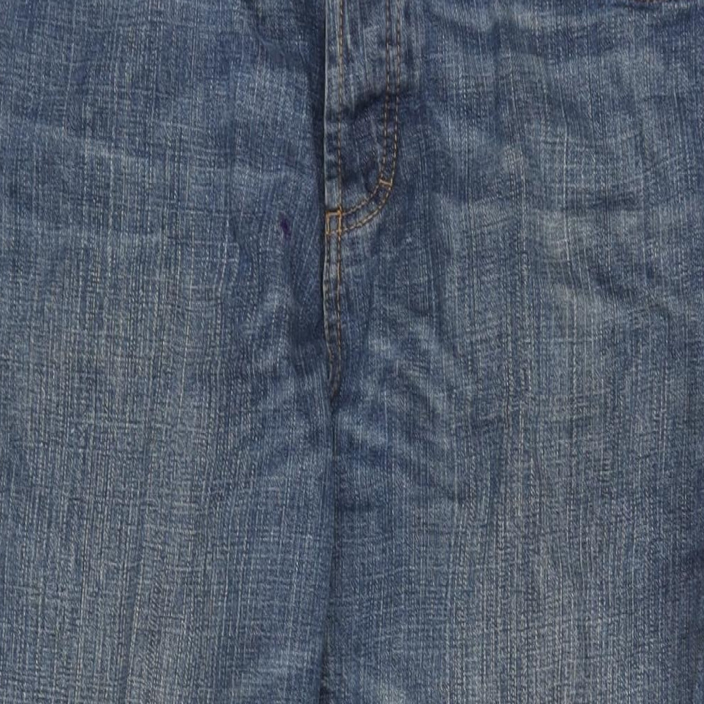 Debenhams Womens Blue Cotton Straight Jeans Size 36 in L32 in Regular Button