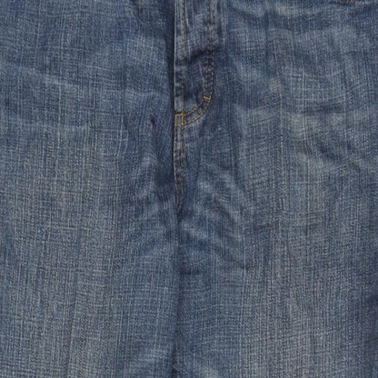 Debenhams Womens Blue Cotton Straight Jeans Size 36 in L32 in Regular Button