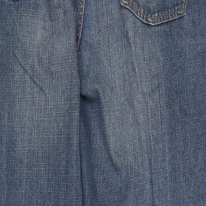 Debenhams Womens Blue Cotton Straight Jeans Size 36 in L32 in Regular Button