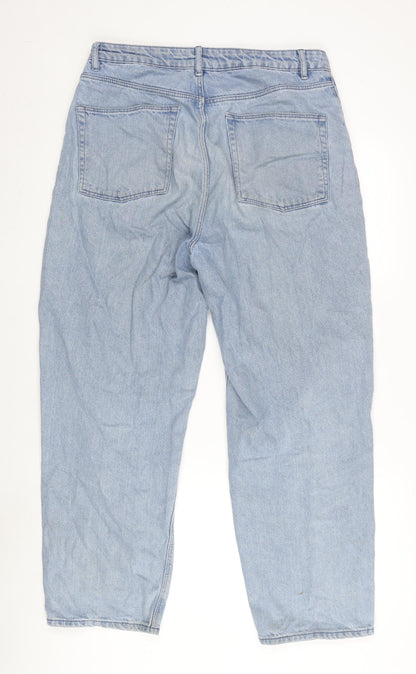 ASOS Mens Blue Cotton Straight Jeans Size 32 in L34 in Regular Button