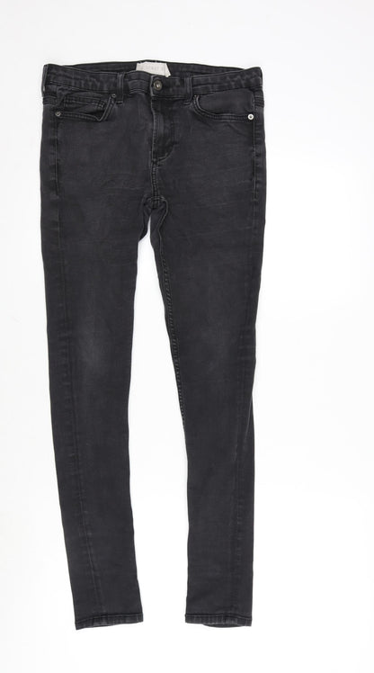 Mens UK Size 32 in Topman Regular Fit Straight Grey Jeans