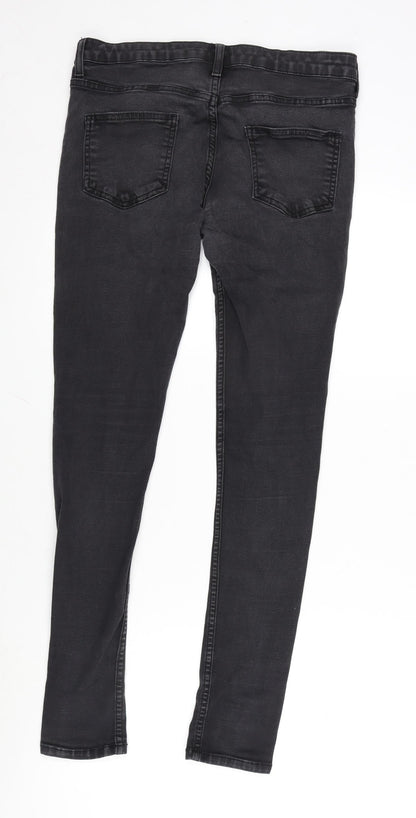 Mens UK Size 32 in Topman Regular Fit Straight Grey Jeans