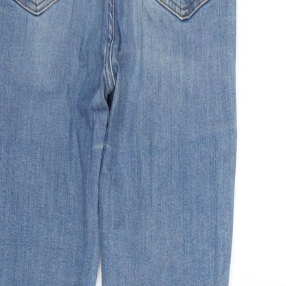 Topshop Womens Blue Cotton Blend Straight Jeans Size 30 in L30 in Regular Zip