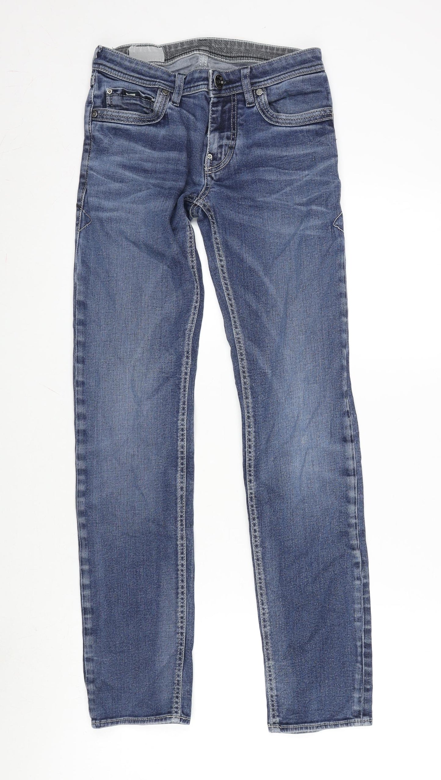 GAS Mens Blue Cotton Straight Jeans Size 26 in L30 in Regular Zip