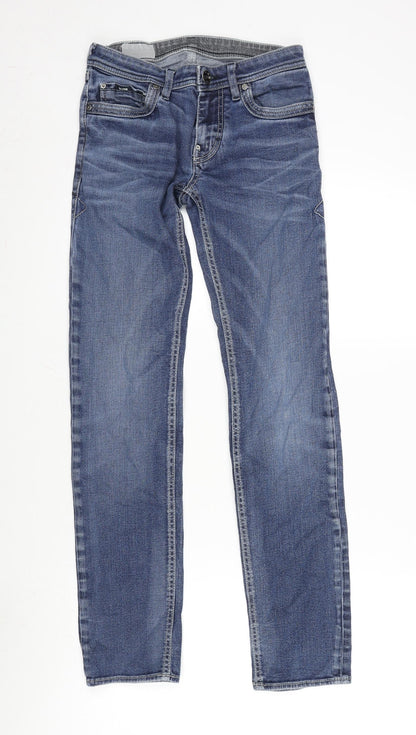 GAS Mens Blue Cotton Straight Jeans Size 26 in L30 in Regular Zip