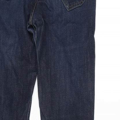 Lee Womens Blue Cotton Blend Straight Jeans Size 29 in L29 in Regular Zip