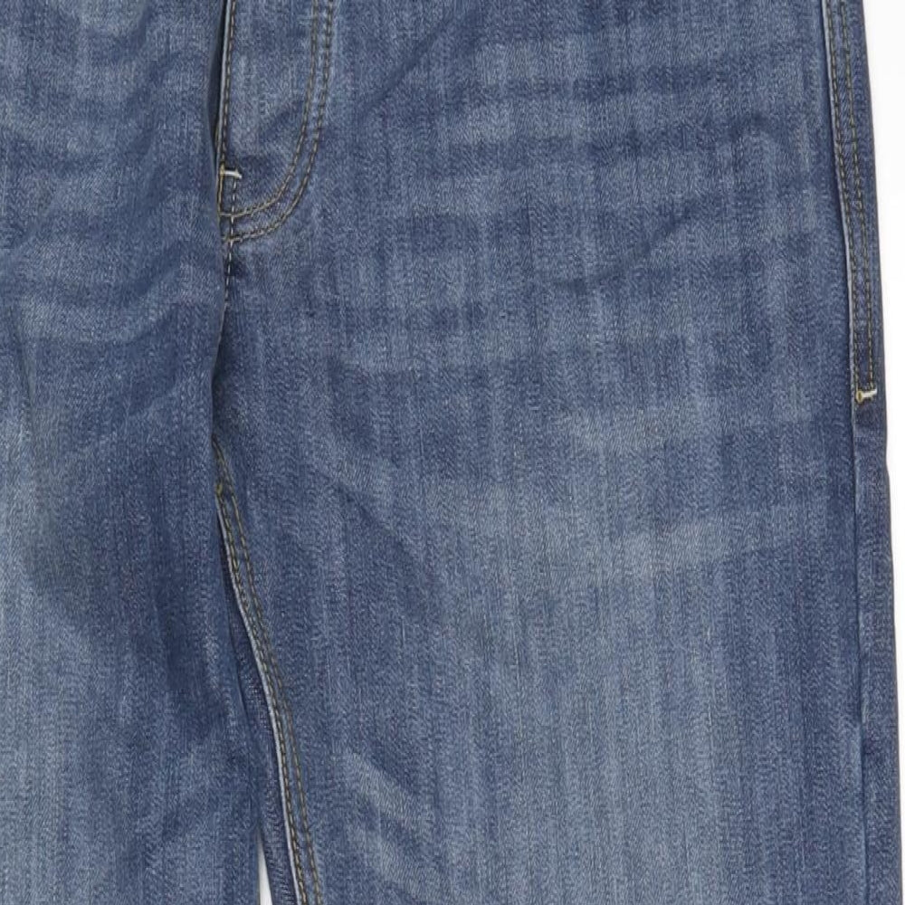 Crosshatch Mens Blue Cotton Blend Straight Jeans Size 35 in L34 in Regular Zip