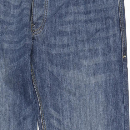 Crosshatch Mens Blue Cotton Blend Straight Jeans Size 35 in L34 in Regular Zip
