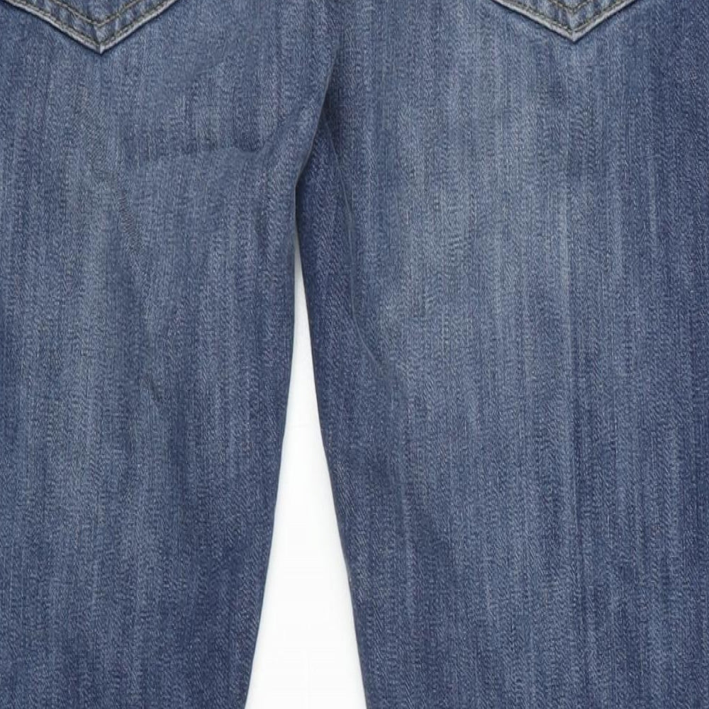 Crosshatch Mens Blue Cotton Blend Straight Jeans Size 35 in L34 in Regular Zip