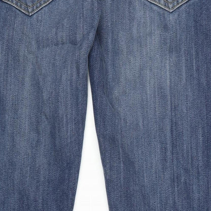 Crosshatch Mens Blue Cotton Blend Straight Jeans Size 35 in L34 in Regular Zip