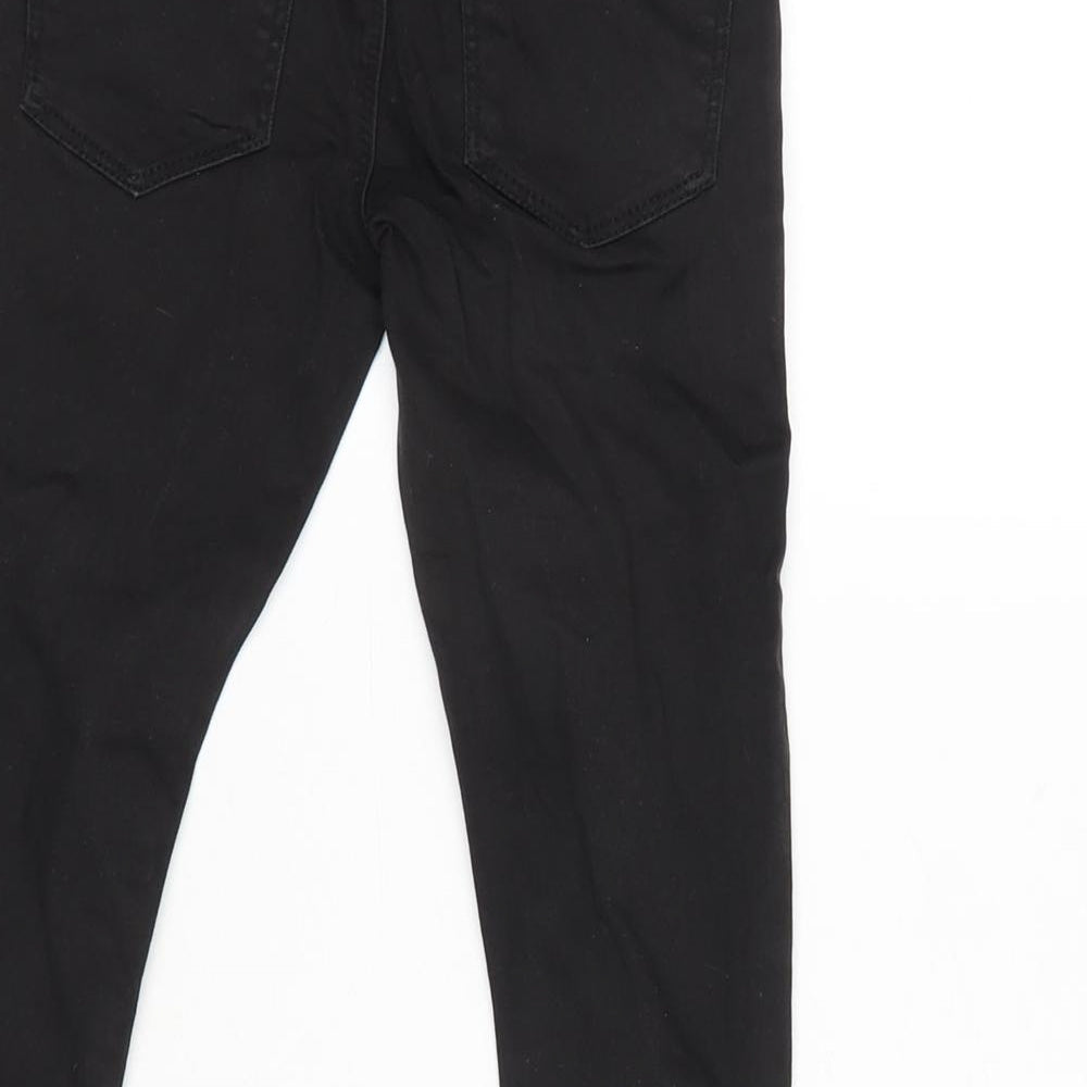 Denim & Co. Girls Black Cotton Straight Jeans Size 5-6 Years L20 in Regular - Raw Hem