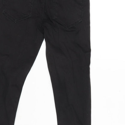 Denim & Co. Girls Black Cotton Straight Jeans Size 5-6 Years L20 in Regular - Raw Hem