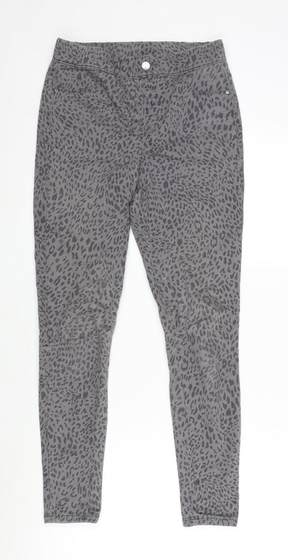 George Womens Grey Camouflage Cotton Blend Jegging Jeans Size 8 L28 in Regular