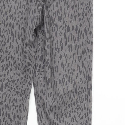 George Womens Grey Camouflage Cotton Blend Jegging Jeans Size 8 L28 in Regular